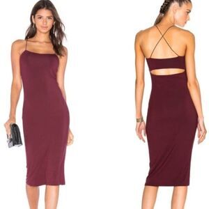 Revolve T By Alexander Wang Maroon Red Spaghetti Strappy Cami dress Womens Large